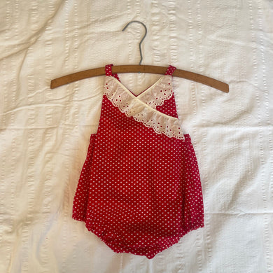 Hearts and Lace Romper Size 12-18m