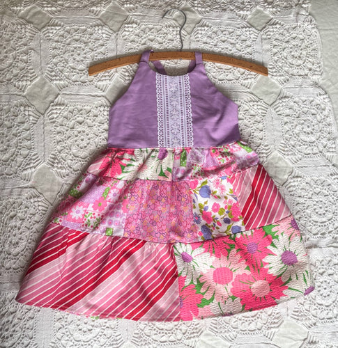Pink Patchwork Dress Size 6