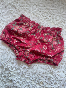 Red Shortie Bloomers 6-12m