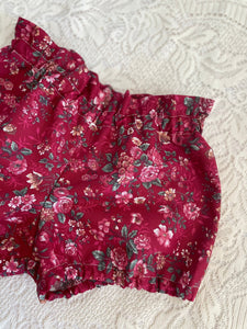 Red Floral Shortie Bloomers 18-24m